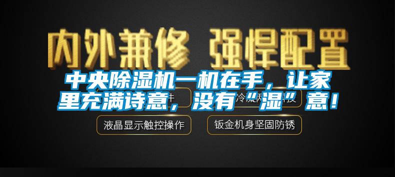 中央除濕機(jī)一機(jī)在手，讓家里充滿詩意，沒有“濕”意！